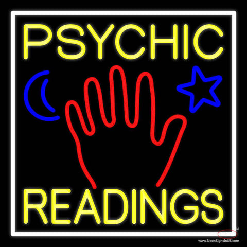Yellow Psychic Readings With Palm Real Neon Glass Tube Neon Sign 