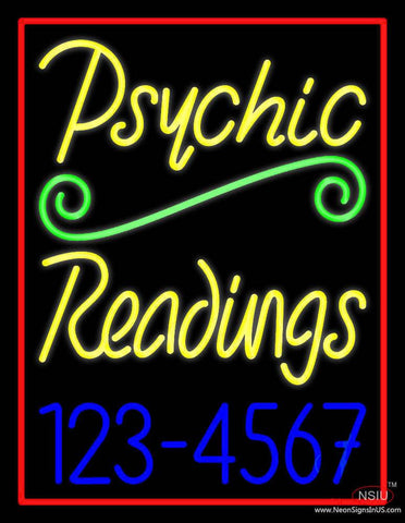 Yellow Psychic Readings With Phone Number Real Neon Glass Tube Neon Sign 