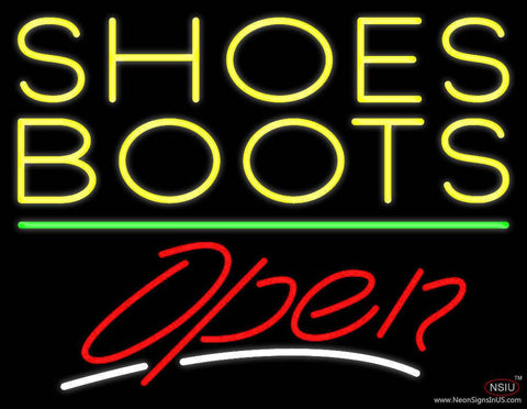 Yellow Shoes Boots Open Real Neon Glass Tube Neon Sign 