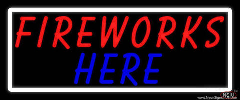 Fireworks Here Real Neon Glass Tube Neon Sign 