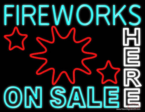 Fireworks On Sale Here Real Neon Glass Tube Neon Sign 