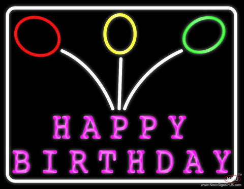Pink Happy Birthday Real Neon Glass Tube Neon Sign 