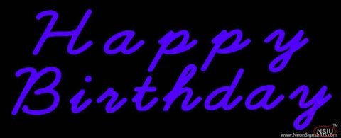 Purple Happy Birthday Real Neon Glass Tube Neon Sign 