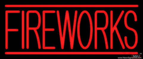 Red Fireworks Block Real Neon Glass Tube Neon Sign 