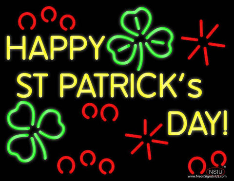 Happy St Patricks Day Real Neon Glass Tube Neon Sign 