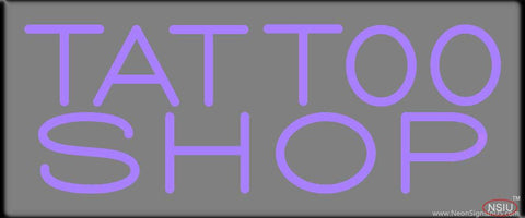 Purple The Tattoo Shop Real Neon Glass Tube Neon Sign 