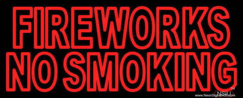 Double Stroke Fire Works No Smoking Real Neon Glass Tube Neon Sign 