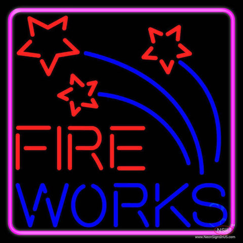 Fire Work Multi Color  Real Neon Glass Tube Neon Sign 