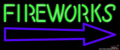 Fireworks With Arrow  Real Neon Glass Tube Neon Sign 