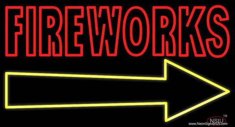 Fireworks With Arrow Real Neon Glass Tube Neon Sign 