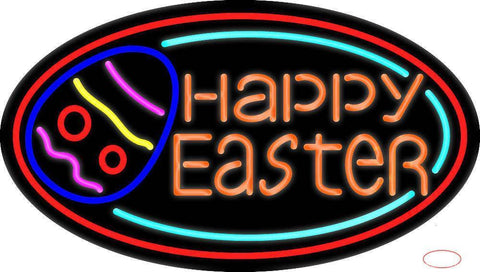 Happy Easter Egg  Real Neon Glass Tube Neon Sign 