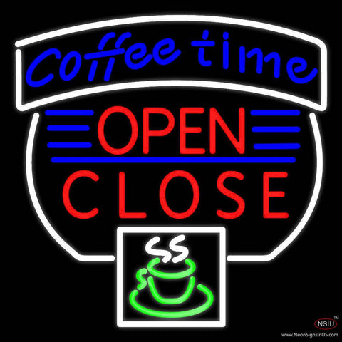 Coffee Time Open Closed Real Neon Glass Tube Neon Sign 
