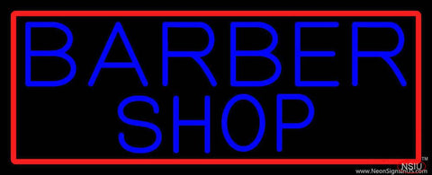 Blue Barber Shop With Red Border Real Neon Glass Tube Neon Sign 