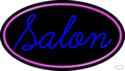Blue Cursive Salon Real Neon Glass Tube Neon Sign 