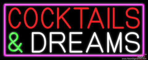 Cocktails And Dreams Bar Real Neon Glass Tube Neon Sign 