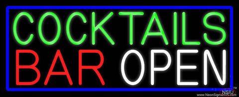 Cocktails Bar Open Real Neon Glass Tube Neon Sign 