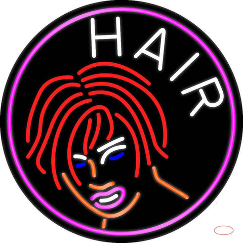 Hair Girl Logo Real Neon Glass Tube Neon Sign 
