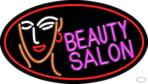 Red Beauty Salon With Girl Real Neon Glass Tube Neon Sign 