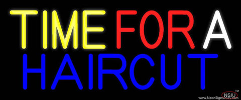 Time For A Haircut Real Neon Glass Tube Neon Sign 