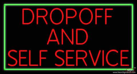 Drop Off And Self Service Real Neon Glass Tube Neon Sign 