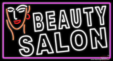 White Beauty Salon With Girl Real Neon Glass Tube Neon Sign 