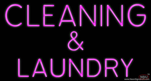 Pink Cleaning And Laundry Real Neon Glass Tube Neon Sign 