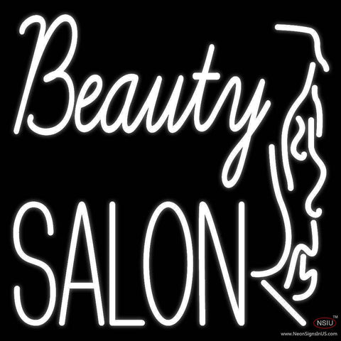 White Beauty Salon With Girl Real Neon Glass Tube Neon Sign 
