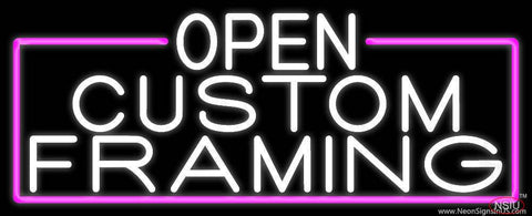 White Open Custom Framing With Pink Border Real Neon Glass Tube Neon Sign 