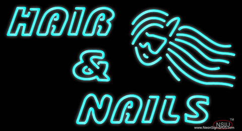 Hair and Nails Double Stroke Real Neon Glass Tube Neon Sign 