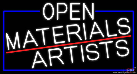 White Open Materials Artists With Blue Border Real Neon Glass Tube Neon Sign 