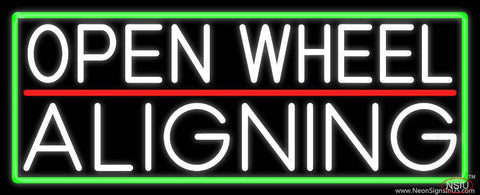 White Open Wheel Aligning With Green Border Real Neon Glass Tube Neon Sign 