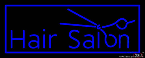 Blue Hair Salon Logo Real Neon Glass Tube Neon Sign 