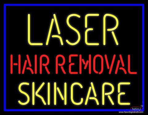 Blue Border Laser Hair Removal Skincare Real Neon Glass Tube Neon Sign 