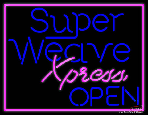 Pink Border Super Weave Xpress Open Real Neon Glass Tube Neon Sign 