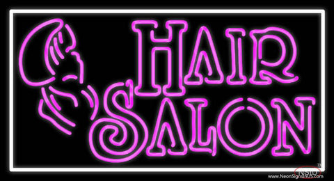 Double Stroke Pink Hair Salon Real Neon Glass Tube Neon Sign 