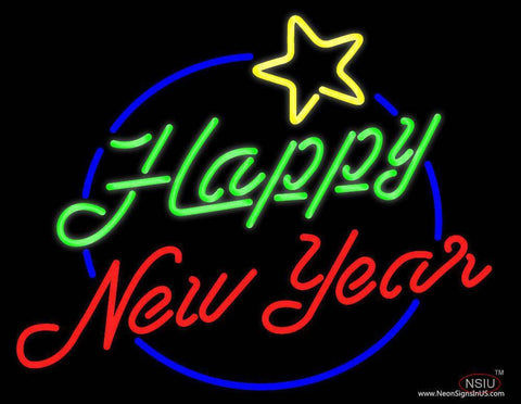 Happy New Year Logo Real Neon Glass Tube Neon Sign 