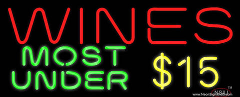Wines Most Under  Custom Real Neon Glass Tube Neon Sign 
