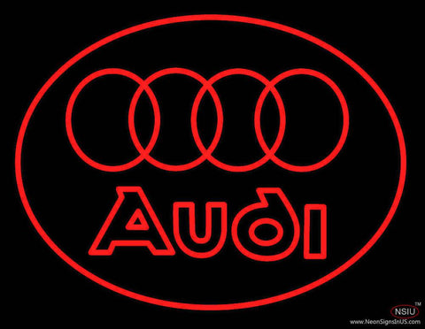 Audi Rings Logo Real Neon Glass Tube Neon Sign 