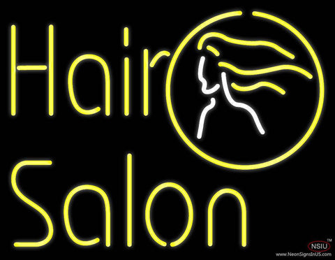 Yellow Hair Salon Real Neon Glass Tube Neon Sign 