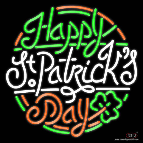 Happy St Patrick Day Real Neon Glass Tube Neon Sign 