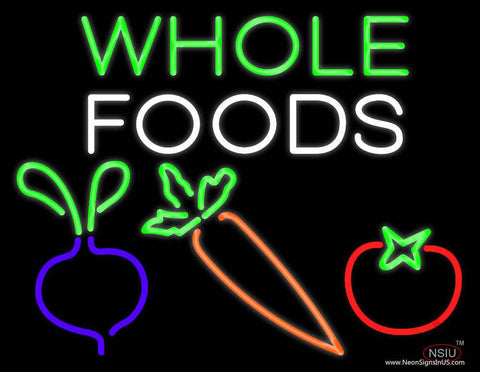 Whole Foods Veggies Real Neon Glass Tube Neon Sign 