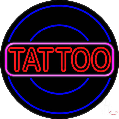 Round Tattoo Real Neon Glass Tube Neon Sign 