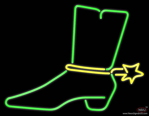 Cowboy Boot Real Neon Glass Tube Neon Sign 
