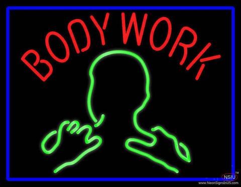 Body Work With Logo Real Neon Glass Tube Neon Sign 