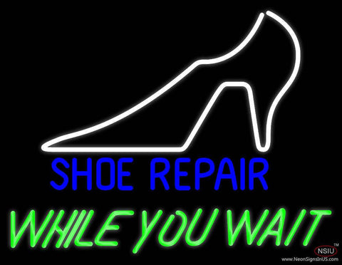 White Shoe While You Wait Real Neon Glass Tube Neon Sign 