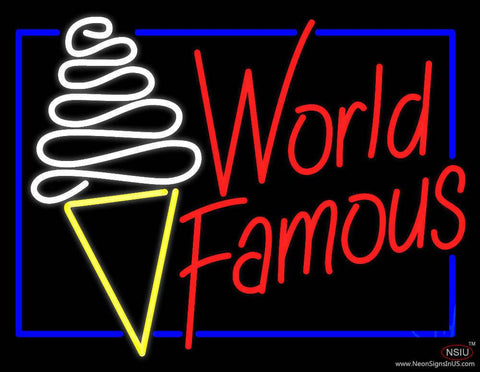 World Famous Ice Cream Real Neon Glass Tube Neon Sign 