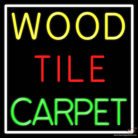 Wood Tile Carpet  Real Neon Glass Tube Neon Sign 