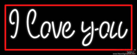 White I Love You With Red Border Real Neon Glass Tube Neon Sign 