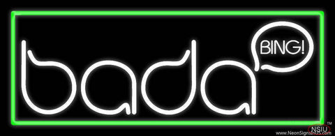 Bada Bing Strip Club With Green Border Real Neon Glass Tube Neon Sign 