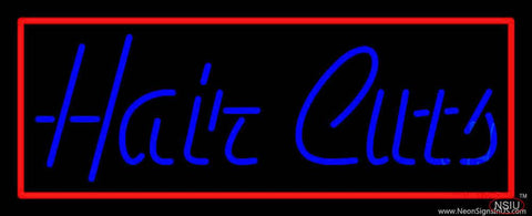 Blue Hair Cuts With Red Border Real Neon Glass Tube Neon Sign 